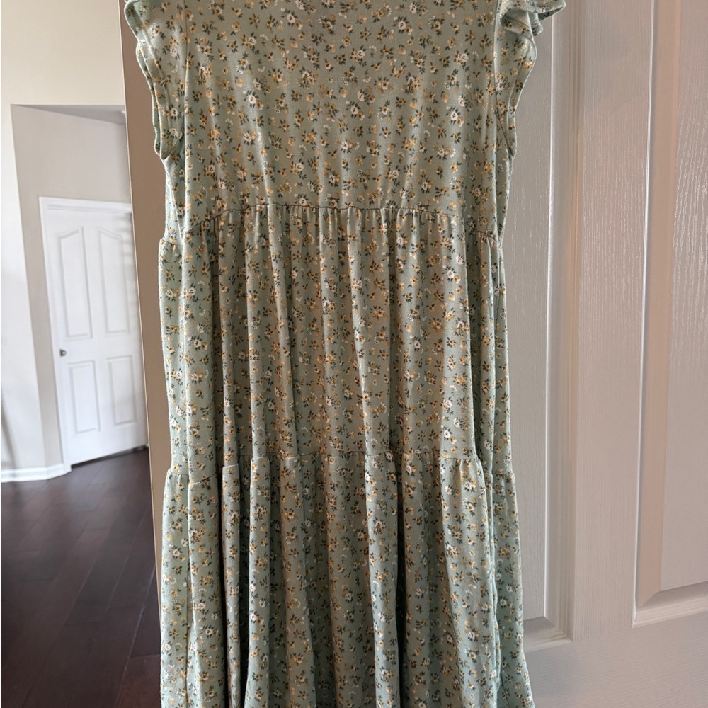 Floral Ruffle Sleeve Dress